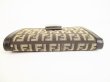 Photo5: FENDI Zucch Canvas Dark Brown Leather Bifold Wallet Compact Wallet #9008