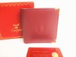 Photo1: Cartier Must de Cartier Bordeaux Leather Bifold Wallet Purse #9010