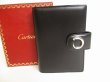 Photo1: Cartier Panthere de Cartier Black Leather Silver H/W Document Holders #9013