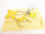 Photo: LOUIS VUITTON Yellow Silver Bag Charm Key Holder Sac Fleures du epi #9014