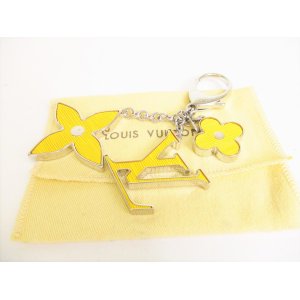 Photo: LOUIS VUITTON Yellow Silver Bag Charm Key Holder Sac Fleures du epi #9014