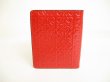 Photo2: LOEWE Anagram Red Brown Leather Bifold Wallet Compact Wallet #9019