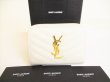 Photo1: Saint Laurent Paris YSL Motif White Leather Bifold Wallet #9022