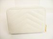 Photo2: Saint Laurent Paris YSL Motif White Leather Bifold Wallet #9022