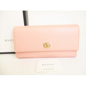 Photo: GUCCI Marmont G Pink Leather Bifold Flap Long Wallet Purse #9024