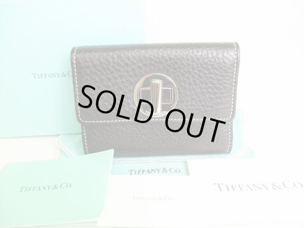 Photo1: Tiffany & Co. Black Leather Card Holder #9027