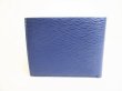 Photo2: Salvatore Ferragamo Gancini Navy Blue Leather Bifold Wallet #9032