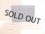Photo: miumiu Navy Blue Leather Madras Bifold Wallet Compact Wallet #9038