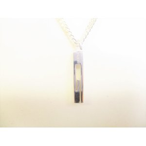 Photo: GUCCI Sterling Silver Ag925 Cut out G Necklace #9039