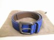 Photo1: BOTTEGA VENETA Blue Leather Belt Waist Size 80-92 M #9041