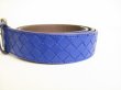 Photo2: BOTTEGA VENETA Blue Leather Belt Waist Size 80-92 M #9041