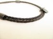 Photo2: BOTTEGA BENETA Intrecciato Dark Brown Leather Bangle Bracelet #9056