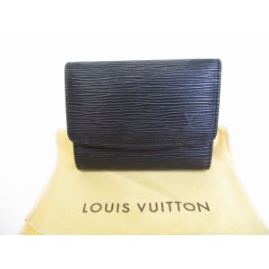 Photo: LOUIS VUITTON Epi Black Leather Trifold Card Holder #9057