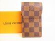 Photo1: LOUIS VUITTON Damier Brown Leather Cigarette Case Tabacco Case #9058