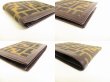 Photo7: FENDI Zucca Canvas Dark Brown Leather Bifold Wallet Compact Wallet #9061