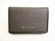 Photo1: BVLGARI Weekend Gray PVC Canvas Black Leather Business Card Case #9062