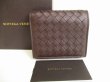 Photo1: BOTTEGA VENETA Intrecciato Dark Brown Leather Trifold Wallet Compact Wallet #9064
