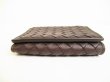 Photo5: BOTTEGA VENETA Intrecciato Dark Brown Leather Trifold Wallet Compact Wallet #9064