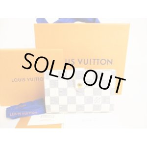 Photo: LOUIS VUITTON Damier Azur White Leather Bifold Wallet Viennois #9066