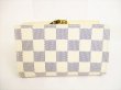 Photo2: LOUIS VUITTON Damier Azur White Leather Bifold Wallet Viennois #9066