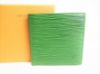 Photo1: LOUIS VUITTON Epi Green Leather Bifold Wallet Compact Wallet #9072