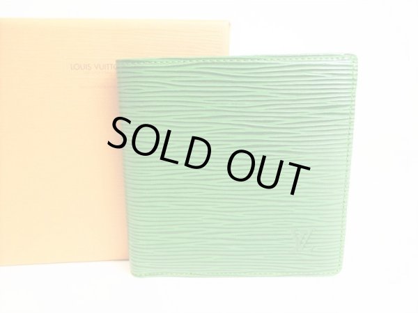 Photo1: LOUIS VUITTON Epi Green Leather Bifold Wallet Compact Wallet #9072