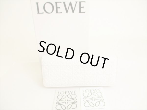 Photo1: LOEWE Anagram White Leather Bifold Long Wallet Flap Wallet #9074