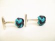 Photo5: HERMES Silver Plated Black Green Leather Ball Motif Cufflinks Cuffs #9084