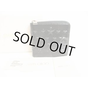 Photo: Jimmy Choo Black Grossy Embossed Stars Leather Bifold Wallet Compact Wallet #9095