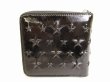 Photo2: Jimmy Choo Black Grossy Embossed Stars Leather Bifold Wallet Compact Wallet #9095