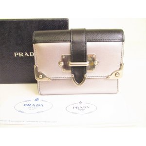 Photo: PRADA Silver City Calf Leather Bifold Wallet Compact Wallet #9097