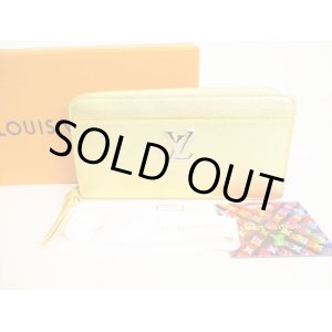 Photo: LOUIS VUITTON Japan Limited Gold Leather Round Zip Wallet Zippy Lockme #9101