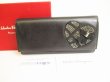 Photo1: Salvatore Ferragamo Vala Black Leather Heart Motif Long Wallet #9102