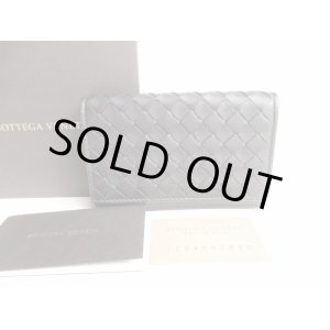 Photo: BOTTEGA VENETA Intrecciato Black Leather Business Card Holder #9107