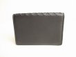 Photo2: BOTTEGA VENETA Intrecciato Black Leather Business Card Holder #9107