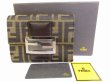 Photo1: FENDI Zucca Canvas Dark Brown Leather Bifold Wallet Compact Wallet #9110