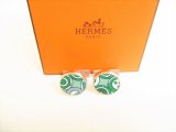 Photo: HERMES Green Canvas Steel Cufflinks Cuffs #9114