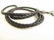 Photo2: BOTTEGA VENETA Intrecciato Black Leather Necklace Neckstrap #9116