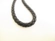 Photo3: BOTTEGA VENETA Intrecciato Black Leather Necklace Neckstrap #9116