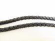 Photo4: BOTTEGA VENETA Intrecciato Black Leather Necklace Neckstrap #9116