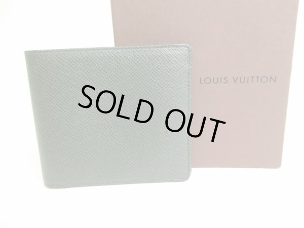 Photo1: LOUIS VUITTON Episea Green Taiga Leather Bifold Bill Wallet #9117