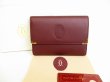 Photo1: Cartier Must de Cartier Bordeaux Leather Trifold Wallet #9122