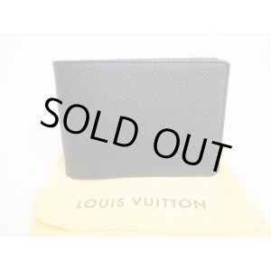 Photo: LOUIS VUITTON Ardoise Black Taiga Leather Bifold Bill Wallet #9127