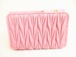 Photo2: miumiu Rose Leather Matelasse Bifold Wallet Compact Wallet #9129