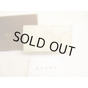 Photo: GUCCI Guccissima Perl White Leather Gold H/W 6 Pics Key Cases #9136