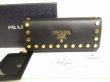 Photo1: PRADA Black City Calf Leather Gold H/W Flap Long Wallet #9140