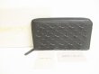 Photo1: Jimmy Choo Embossed Stars Black Leather Round Zip Wallet #9146