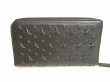 Photo2: Jimmy Choo Embossed Stars Black Leather Round Zip Wallet #9146