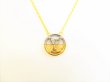 Photo1: LOUIS VUITTON Gold Silver LV Circle Medallion L TO V Necklace #9147