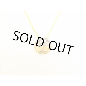 Photo: LOUIS VUITTON Gold Silver LV Circle Medallion L TO V Necklace #9147